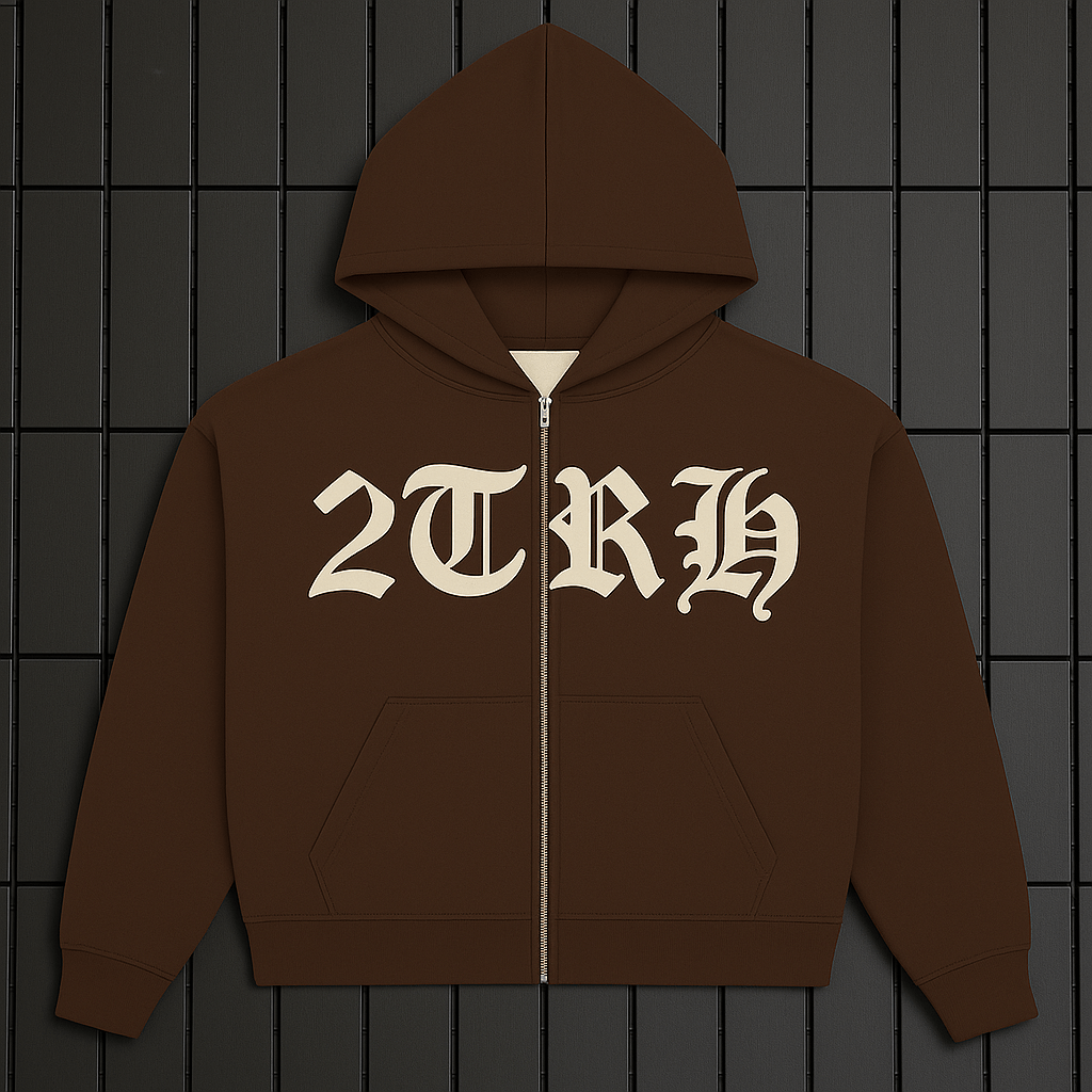 2TRH Gothic Zip Hoodie β Mocha Brown Edition - ππππππππ
