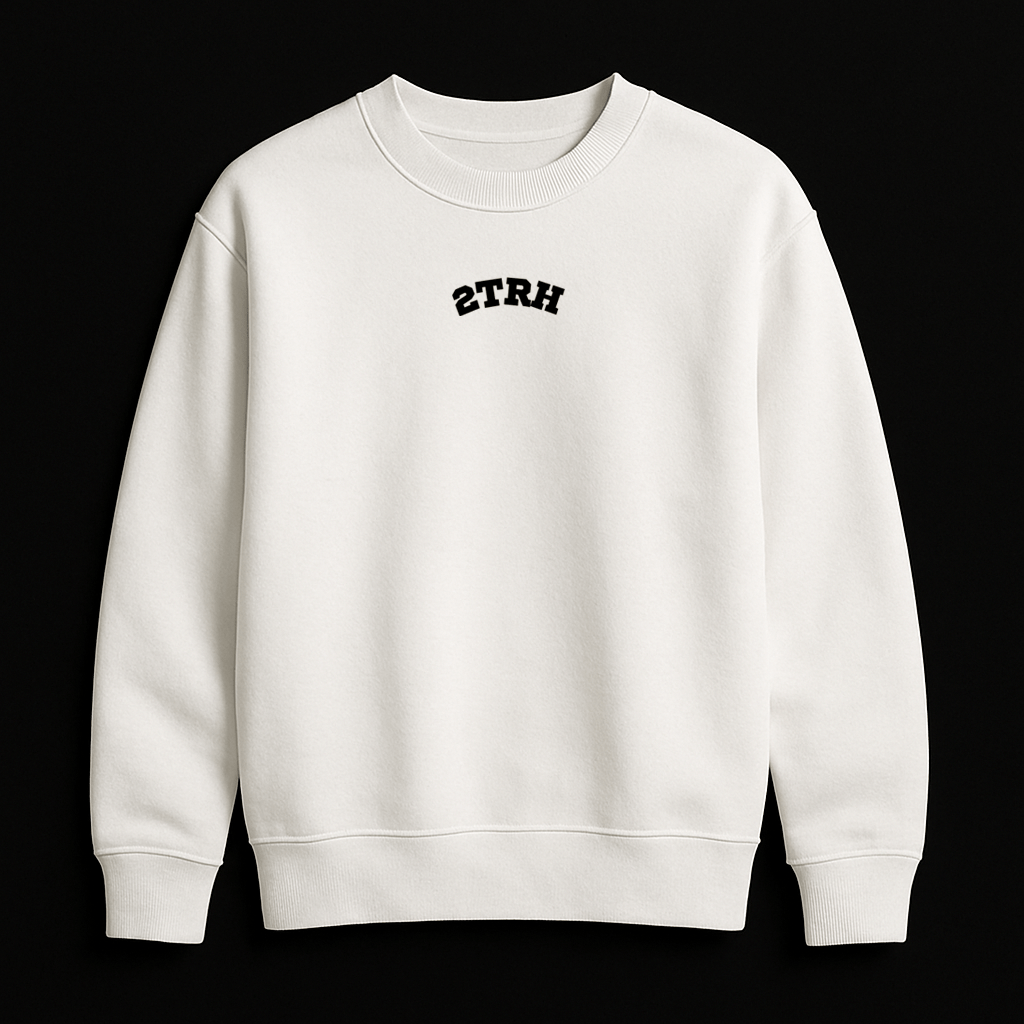 2TRH Minimal Crewneck – White - 𝐓𝐖𝐎𝐓𝐑𝐔𝐓𝐇