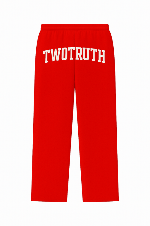 TwoTruth Classic Red Sweatpants - 𝐓𝐖𝐎𝐓𝐑𝐔𝐓𝐇