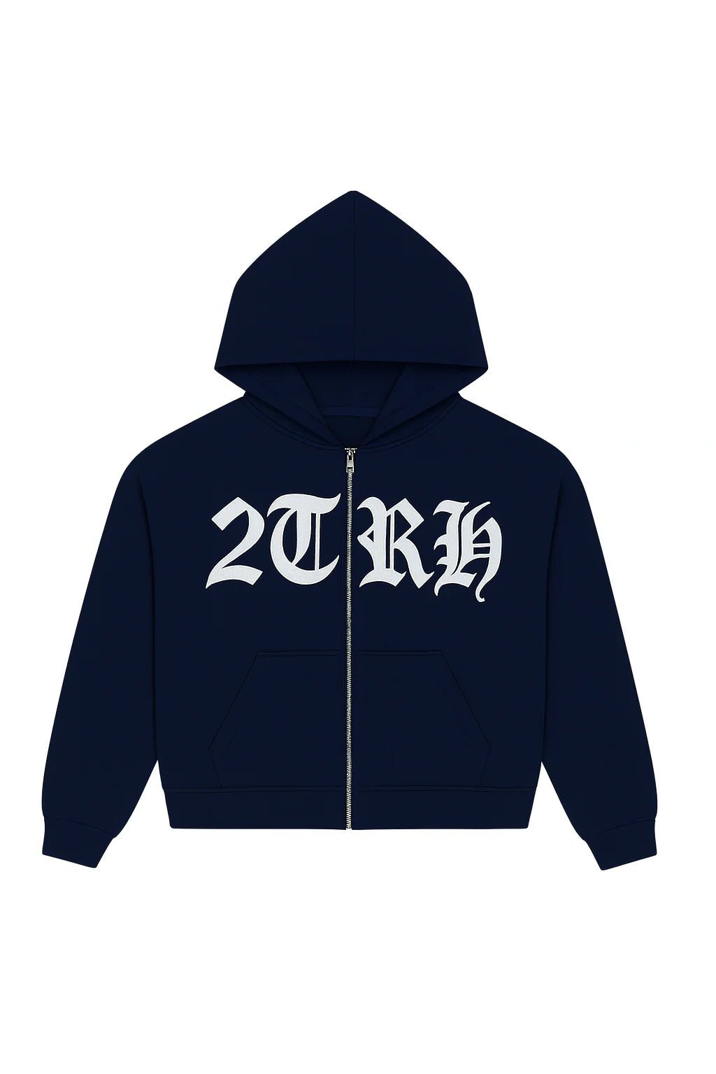 2TRH Zip - Up Hoodie – Navy Blue - 𝐓𝐖𝐎𝐓𝐑𝐔𝐓𝐇