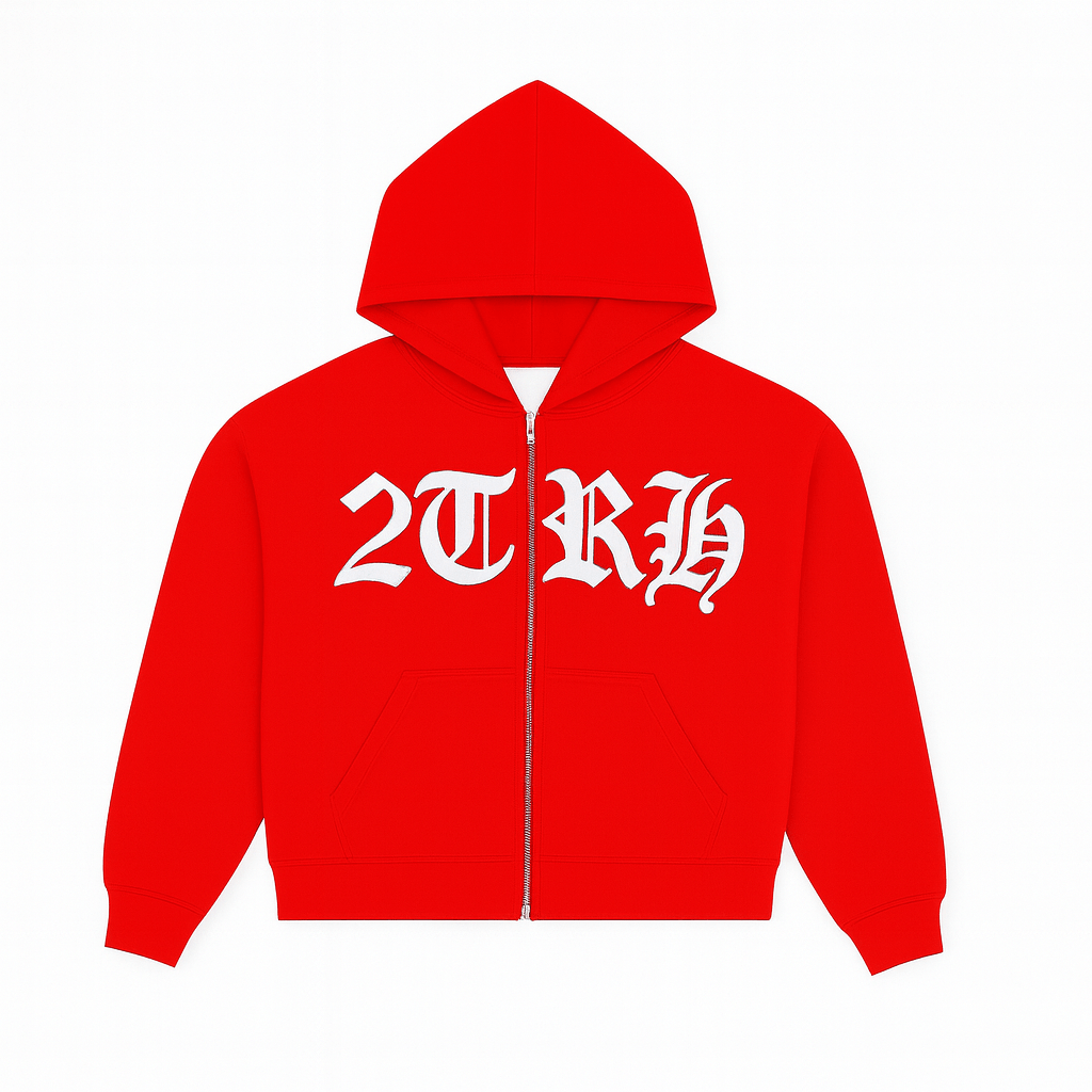 2TRH Zip - Up Hoodie – Red - 𝐓𝐖𝐎𝐓𝐑𝐔𝐓𝐇