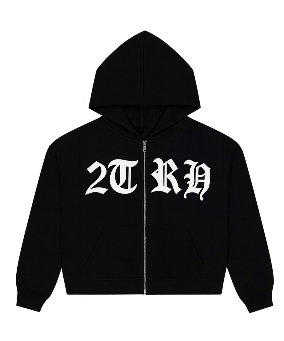 2TRH Zip - Up Hoodie – Black - 𝐓𝐖𝐎𝐓𝐑𝐔𝐓𝐇