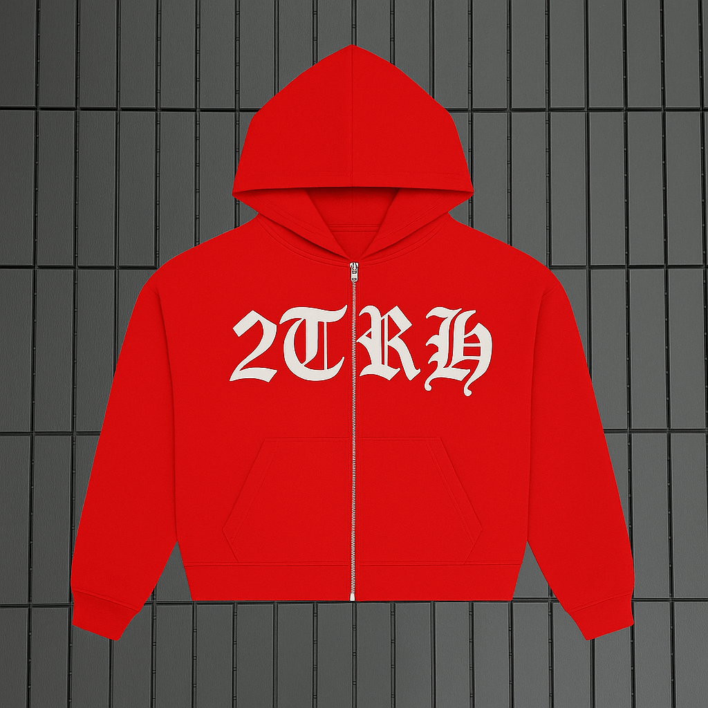 2TRH Zip - Up Hoodie – Red - 𝐓𝐖𝐎𝐓𝐑𝐔𝐓𝐇