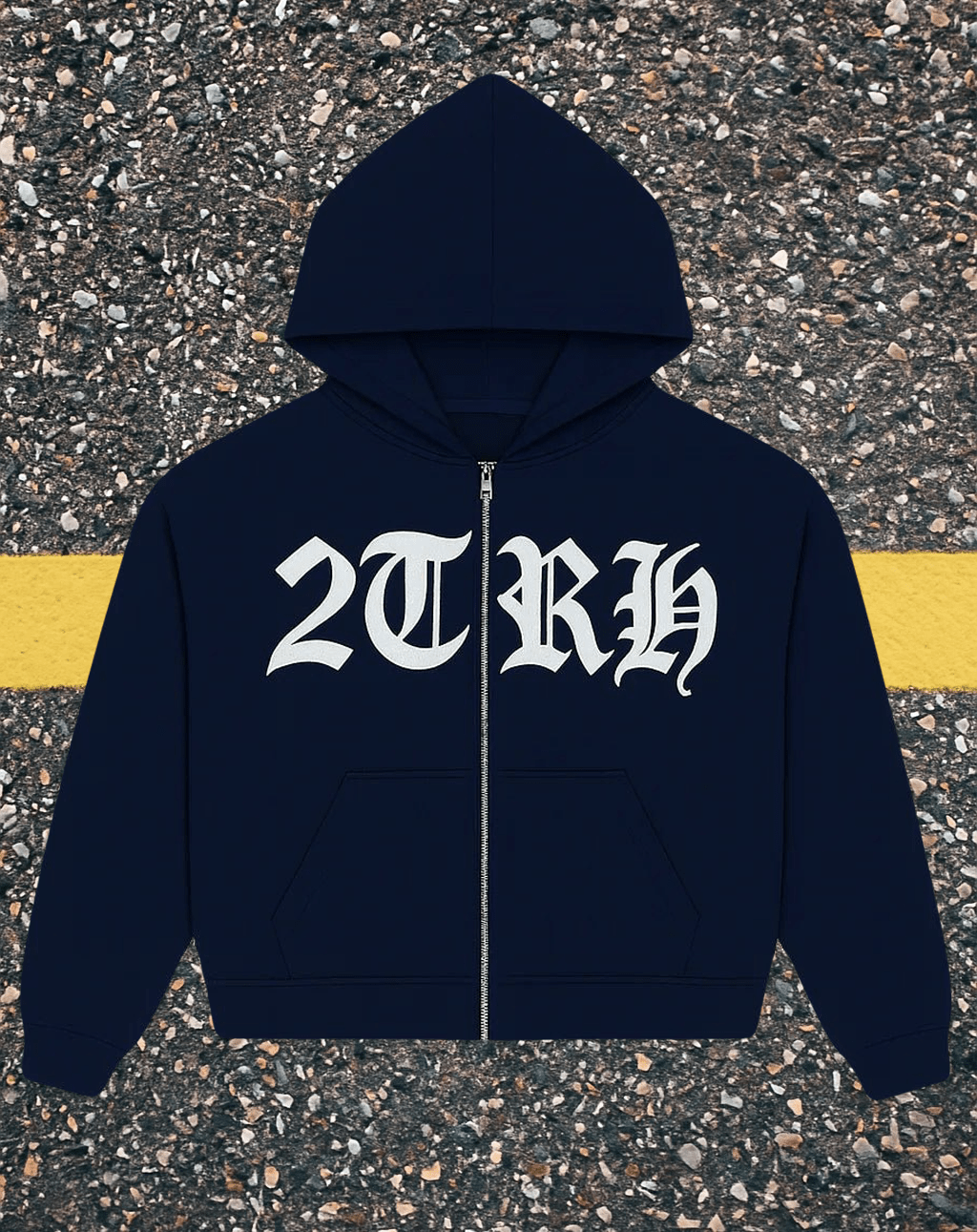 2TRH Zip Up Hoodie – Navy - 𝐓𝐖𝐎𝐓𝐑𝐔𝐓𝐇