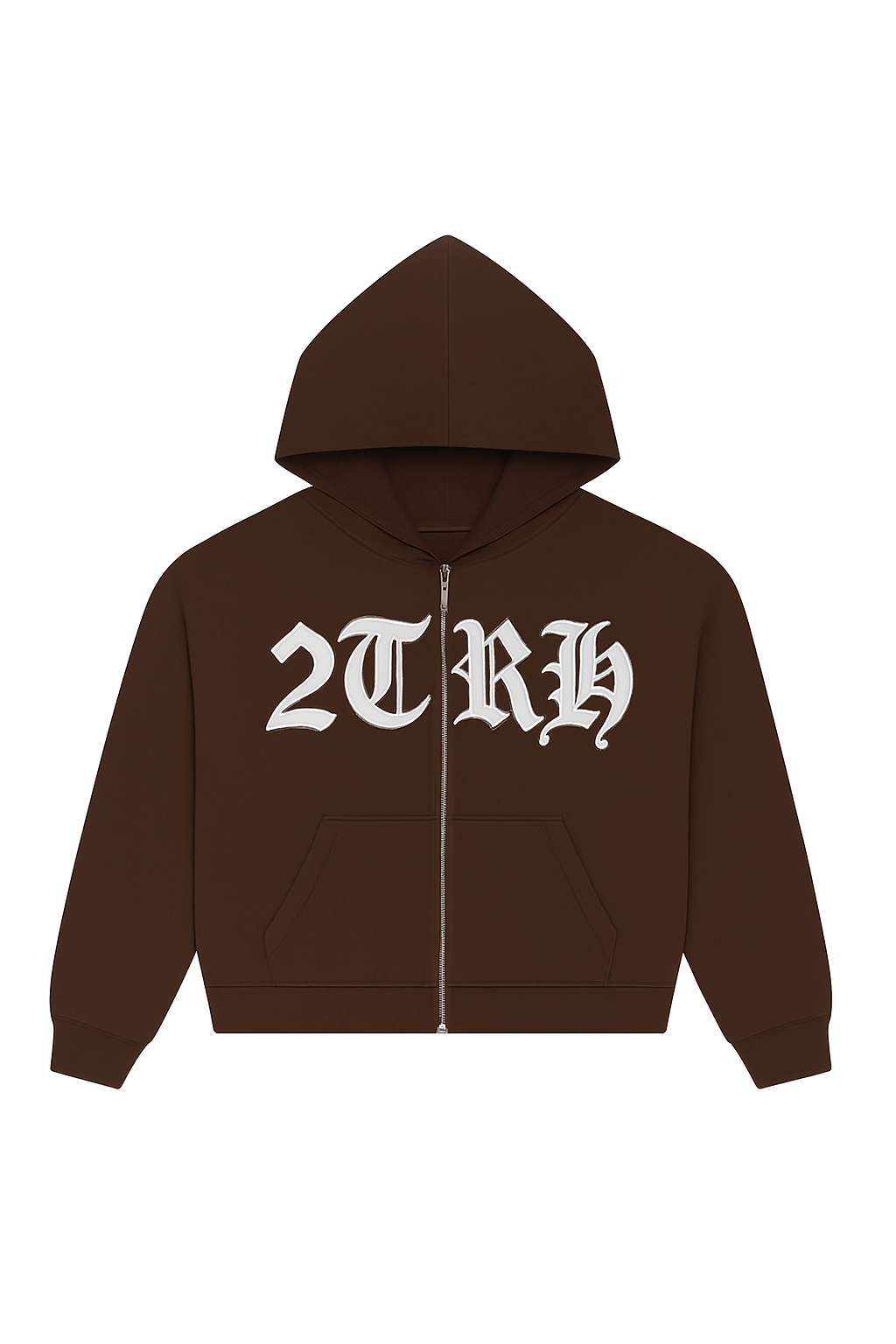 2TRH Gothic Zip Hoodie – Mocha Brown Edition - 𝐓𝐖𝐎𝐓𝐑𝐔𝐓𝐇