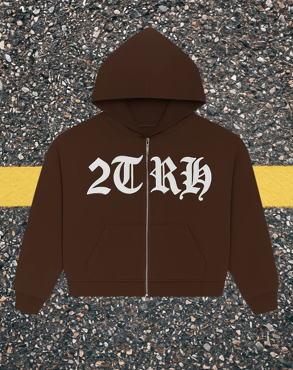 2TRH Zip - Up Hoodie – Brown - 𝐓𝐖𝐎𝐓𝐑𝐔𝐓𝐇