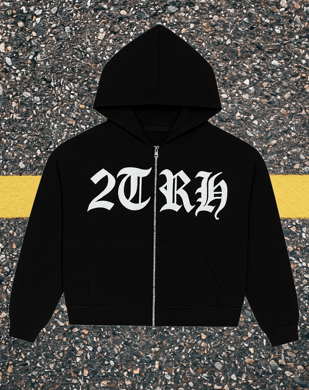 2TRH Zip - Up Hoodie – Black - 𝐓𝐖𝐎𝐓𝐑𝐔𝐓𝐇